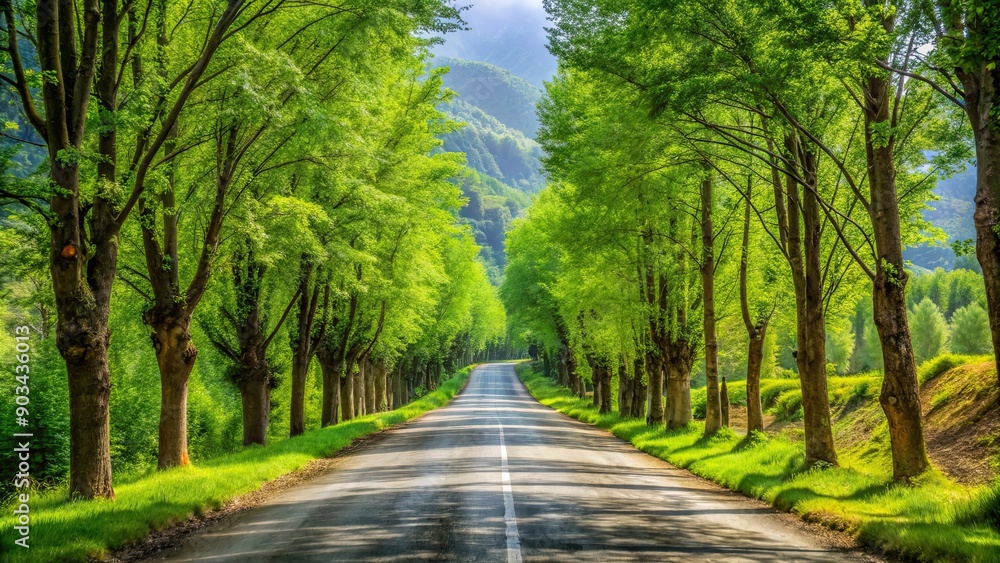 Countryside roads with lush trees in Gilan province, Iran , rural, scenery, landscape, asphalt, nature, greenery, peaceful, tranquil Countryside roads with lush trees in Gilan province, Iran , rural, scenery, landscape, asphalt, nature, greenery, peaceful, tranquil