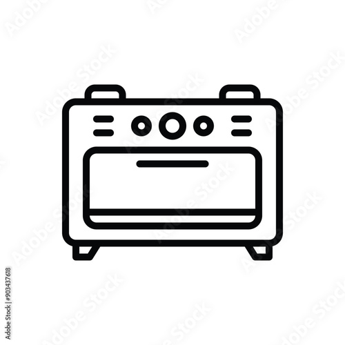 Black line icon for oven