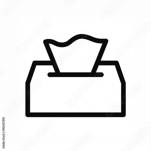 tissue paper box icon isolated on white