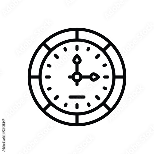 Black line icon for clock
