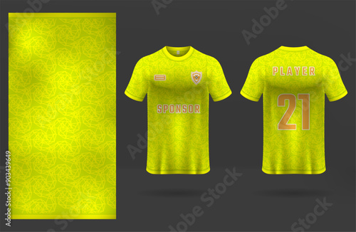 Yellow jersey design template with nice pattern