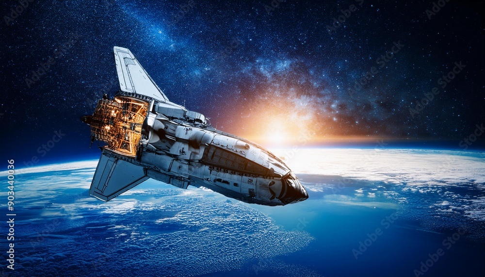 Fototapeta premium Sci-fi Filter SpaceShip Enterprise Background