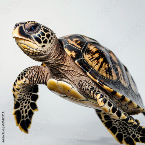 hawksbill turtle on a white background photo