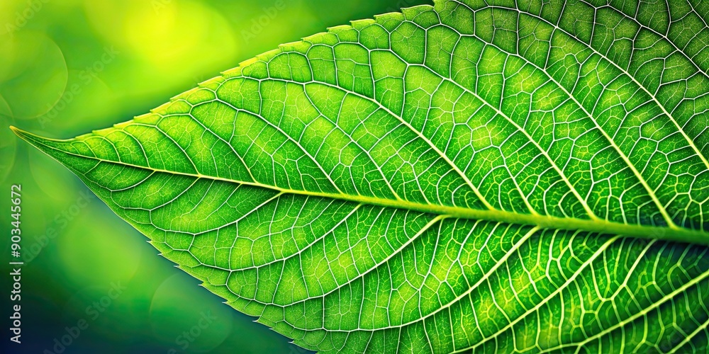 Close up image of a vibrant green leaf , nature, plant, foliage, close-up, detail, veins, texture, organic, macro, botany Close up image of a vibrant green leaf , nature, plant, foliage, close-up, detail, veins, texture, organic, macro, botany