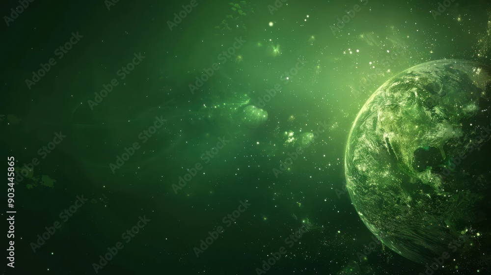 Obraz premium an image of a green planet in space