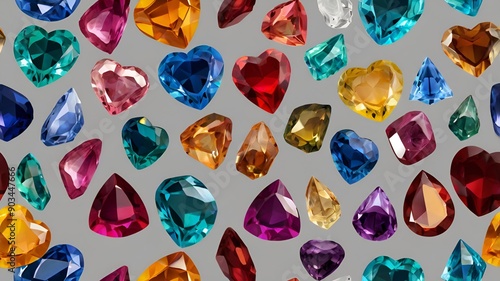 Set collection of beautiful realistic heart shape