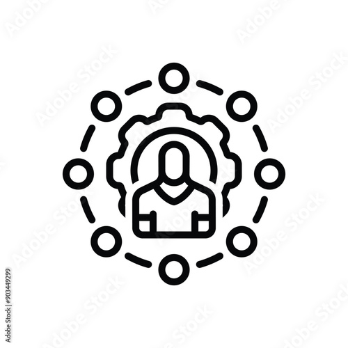 Black line icon for ability