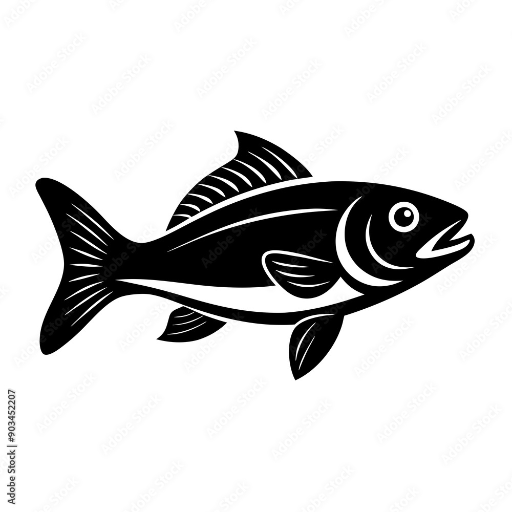 Fototapeta premium Silhouette Fish icon vector illustration design