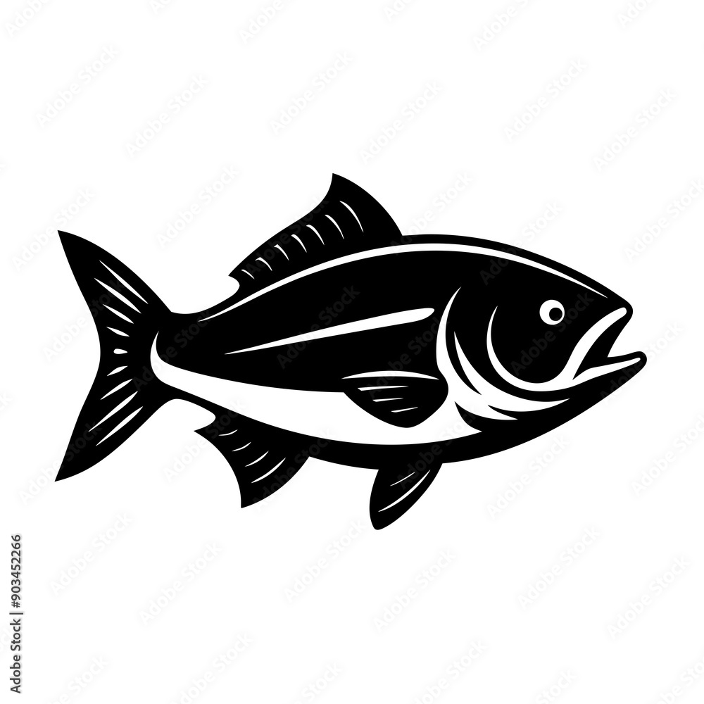 Fototapeta premium Silhouette Fish icon vector illustration design