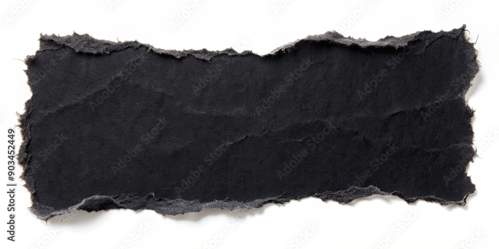 Back Paper Ripped Torn black paper with ripped edge isolated on white background, ripped ...