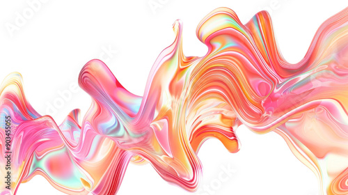 Gradient liquid rainbow with a transparent background. Ideal for graphic design element