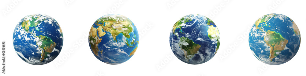3D Earth Globe icon, on isolated transparent background 3D Earth Globe icon, on isolated transparent background