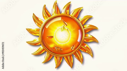 3d sun element on transparent background photo