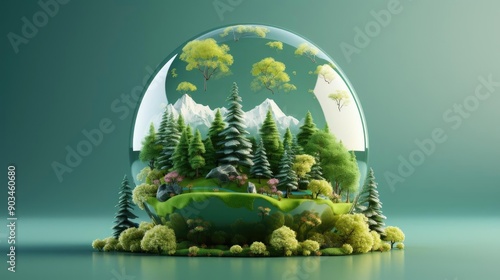 eco planet earth background with green plant ornaments