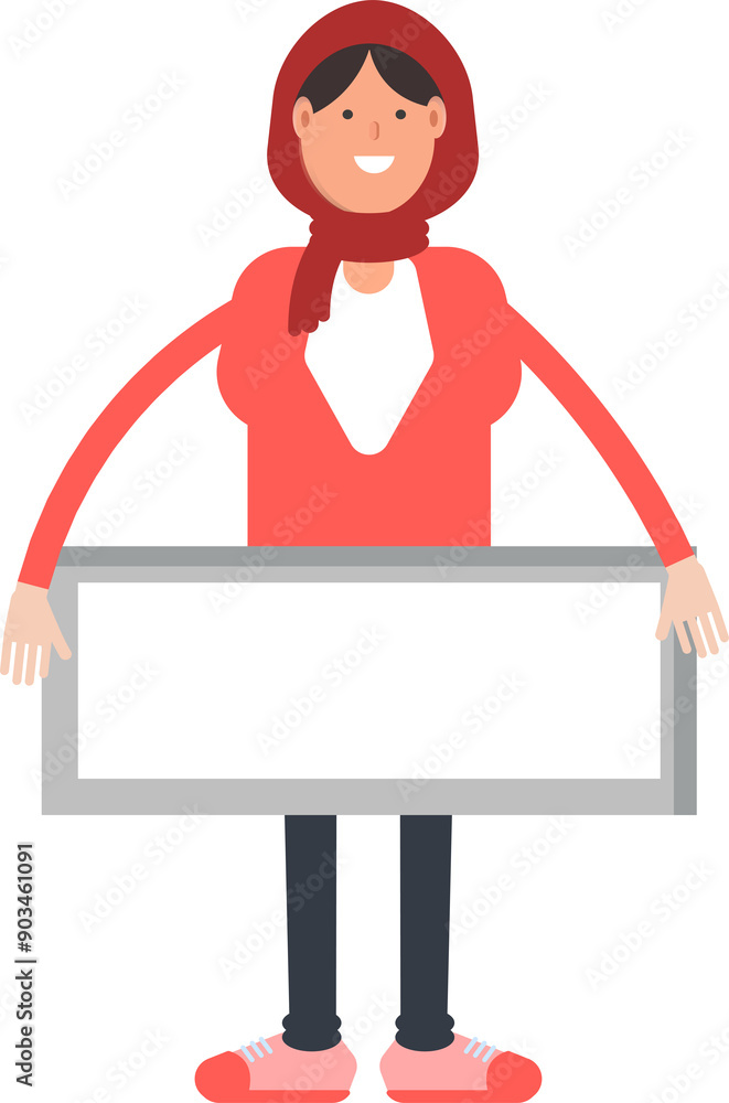 Arab Woman Character and Blank Signage
Arab Woman Character and Blank Signage