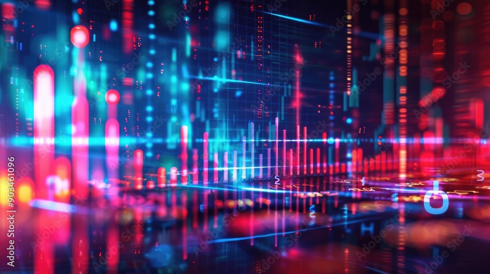 Abstract financial report with vibrant charts and graphs Abstract financial report with vibrant charts and graphs