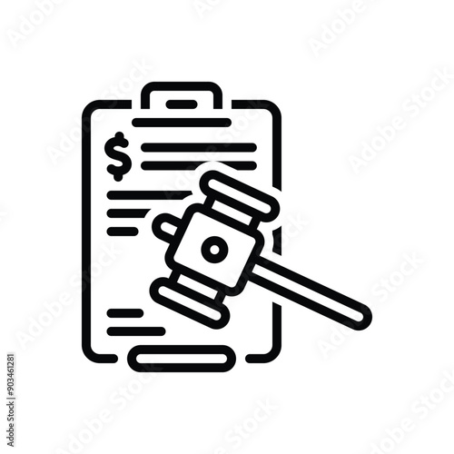 Black line icon for penalty