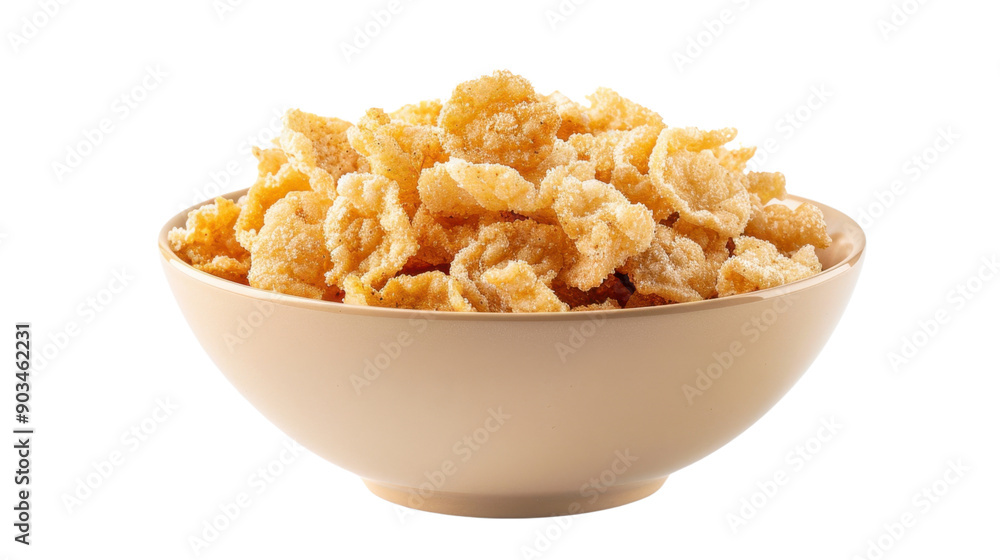 Bowl of pork rinds on transparent background Bowl of pork rinds on transparent background