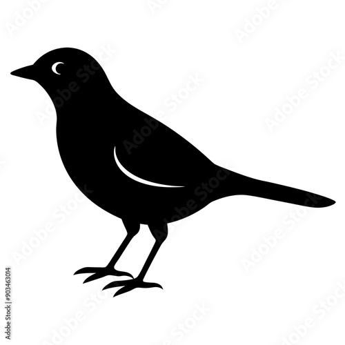 Silhouette of a lark bird vector illustration template