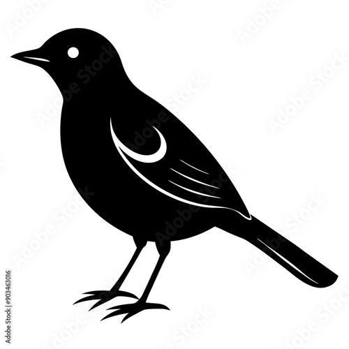 Silhouette of a lark bird vector illustration template