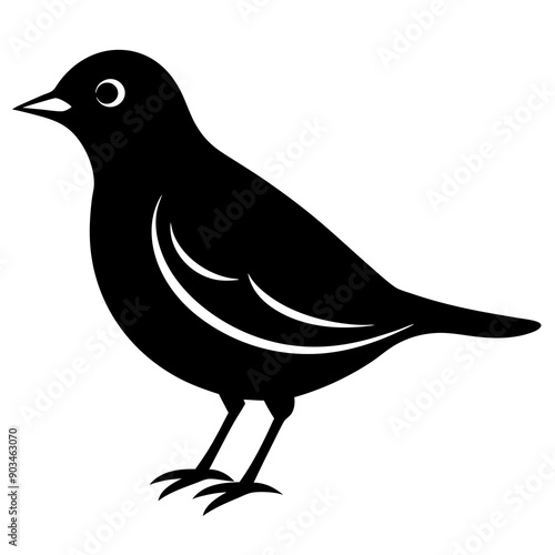 Silhouette of a lark bird vector illustration template