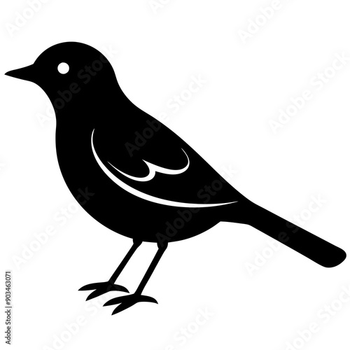 Silhouette of a lark bird vector illustration template