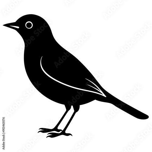Silhouette of a lark bird vector illustration template