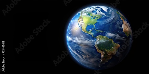 Fototapeta Naklejka Na Ścianę i Meble -  Earth world planet isolated on black background, earth, world, planet, isolated, black background, space, global