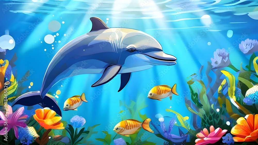 Fototapeta premium dolphin in the water