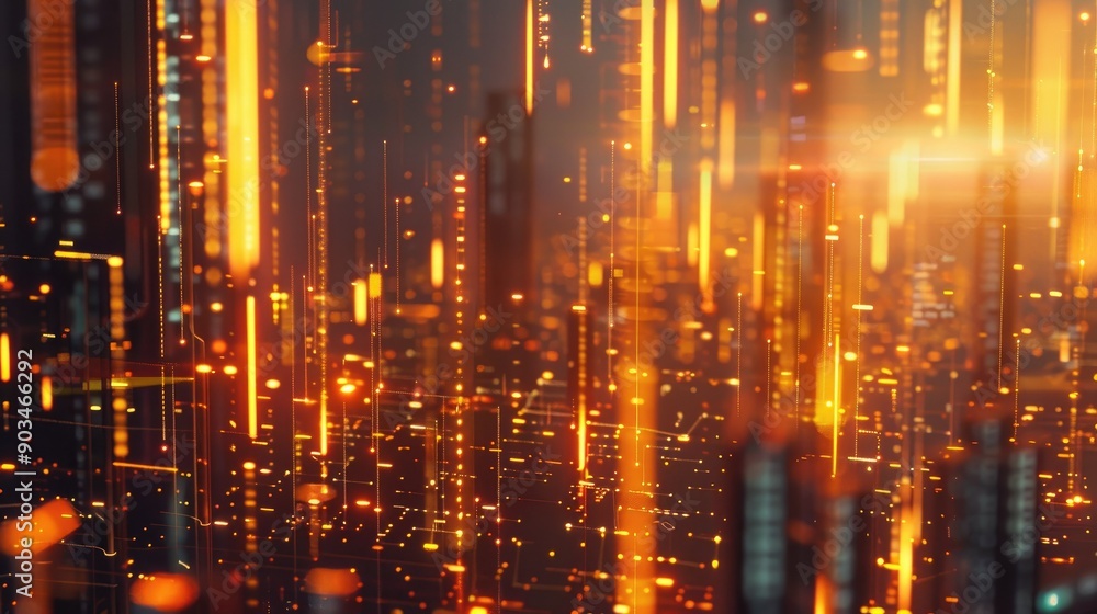 Obraz premium Digital data analysis with dynamic, glowing visuals