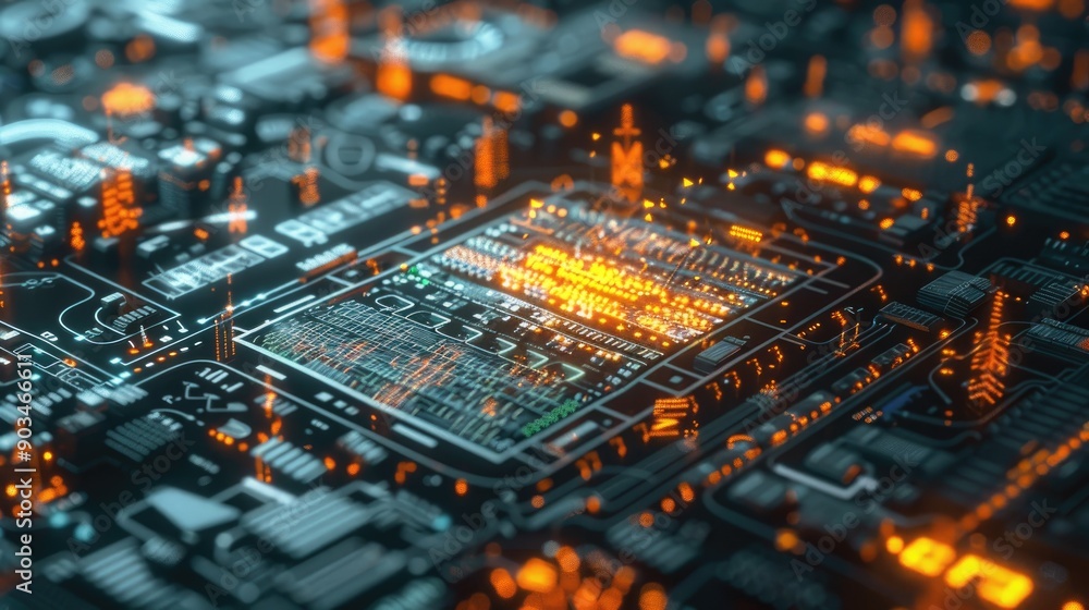 Digital data analysis with dynamic, glowing visuals Digital data analysis with dynamic, glowing visuals