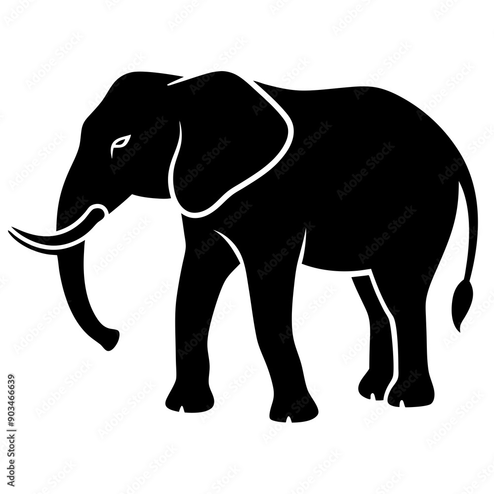 Elephant silhouette vector art illustration design Elephant silhouette vector art illustration design