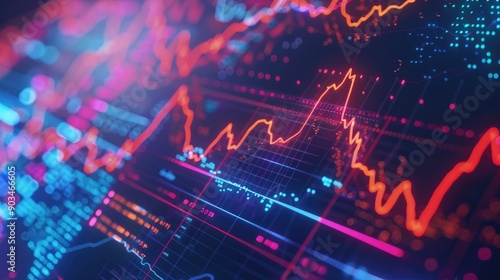 Wallpaper Mural Digital data analysis with dynamic, glowing visuals Torontodigital.ca