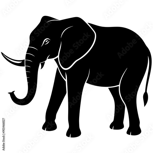 Elephant silhouette vector art illustration design