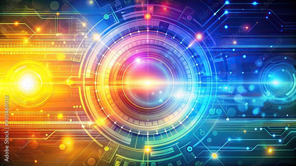 Fototapeta premium Abstract technology background with bright colors and realistic details , technology, abstract, bright, colors, realistic
