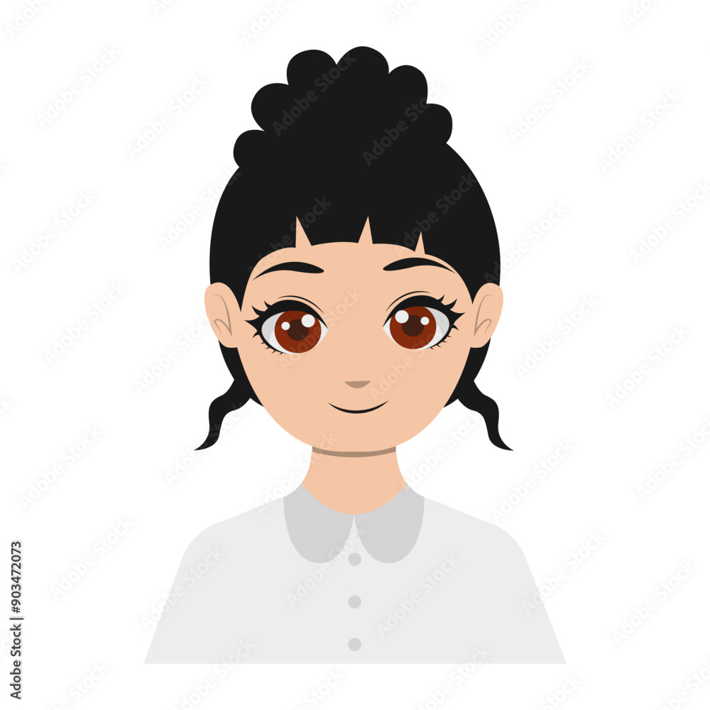 Cute Cartoon Woman Medical Staff Avatar. Vector Illustration Isolated on White Background Cute Cartoon Woman Medical Staff Avatar. Vector Illustration Isolated on White Background