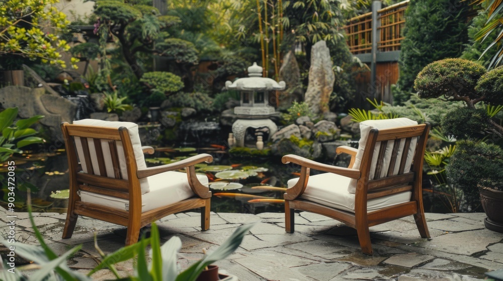 Tranquil Garden Setting, Traditional Japanese Patio, Bonsai Trees
Tranquil Garden Setting, Traditional Japanese Patio, Bonsai Trees