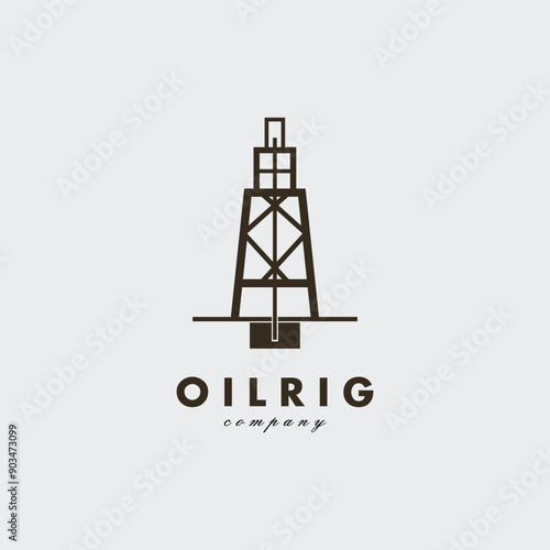 oil rig logo vector illustration design