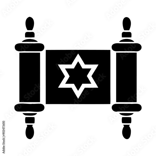 Silhouette Torah vector graphic design