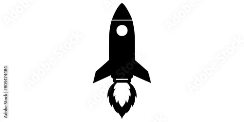 Bold Black and White Space Rocket Launch – Stunning Rocket Artwork