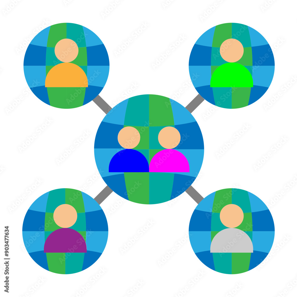 Business Network Vector Flat Icon Design Business Network Vector Flat Icon Design