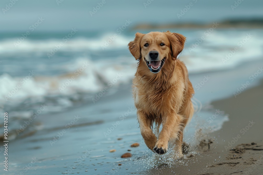 dog on the beach