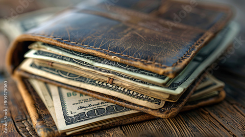 Wealth Overflowing - Wallet Full of Cash Signifying Financial Abundance