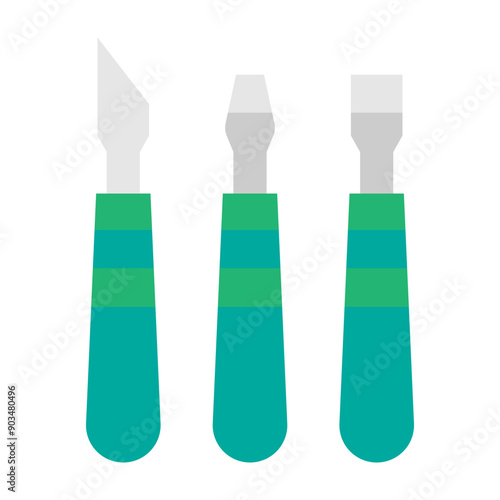 Sculpting Tools Vector Flat Icon Design