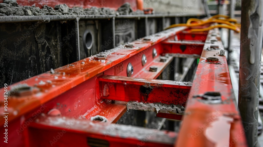 Fototapeta premium red fire escape