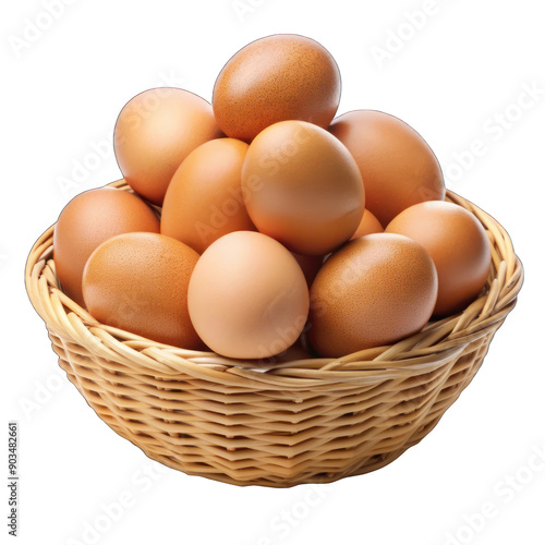 Wallpaper Mural Chicken eggs in a basket isolated on transparent background Torontodigital.ca