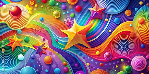 Vibrant multicolor abstract background with dynamic shapes and patterns, vibrant, multicolor, abstract, background, dynamic