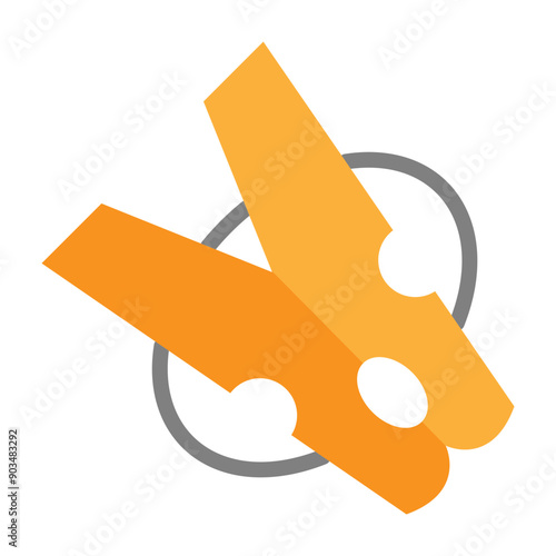 Clothes Peg Vector Flat Icon Design