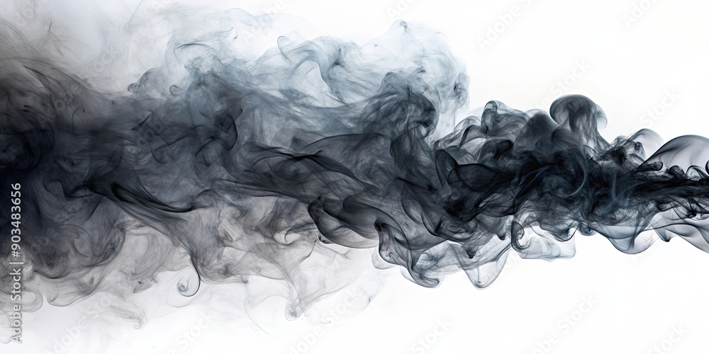 Abstract black smoke blending with white background, dark, mysterious, fog, spooky, atmospheric, spooky, cloudy, billowing Abstract black smoke blending with white background, dark, mysterious, fog, spooky, atmospheric, spooky, cloudy, billowing