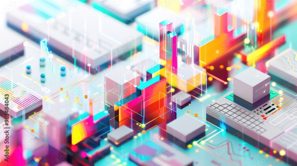 Fototapeta premium Financial consulting represented with abstract 3D elements